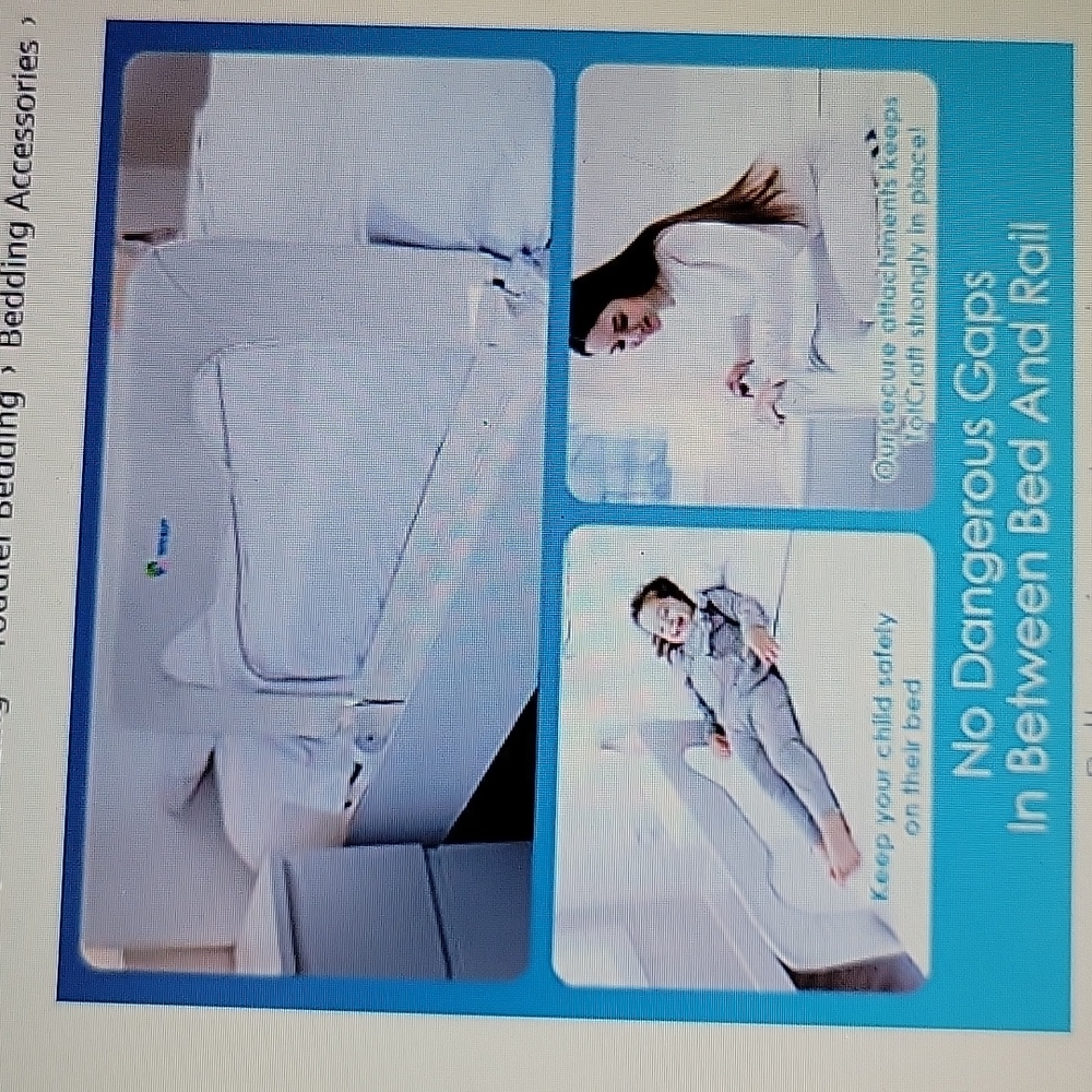 TOTCRAFT Baby safety rail fold down washable any size bed beige 35.5"x19.5" New
